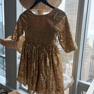 Girls' Gold Sequin Party Dress - Brand